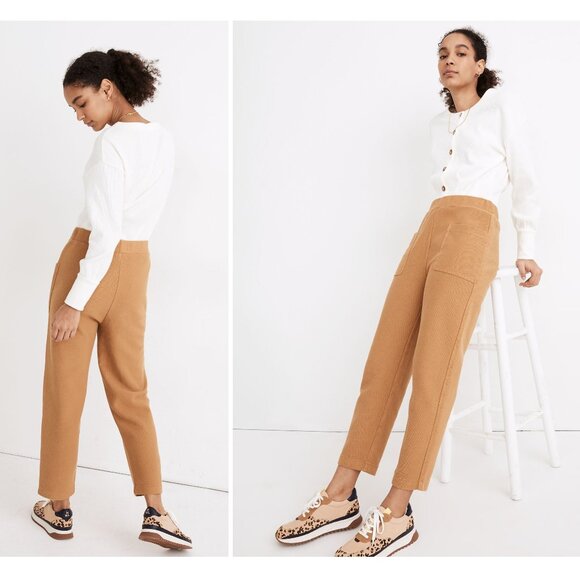 NWT Madewell twill jacquard tapered pants in toffee - Picture 1 of 5